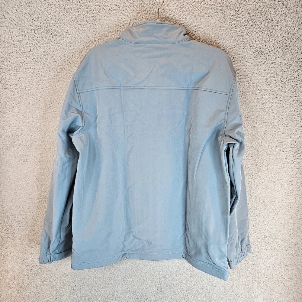 MagcoMsen Jacket Mens Sz L Gray Green Hem Stand Up Collar Elastic Cuff
